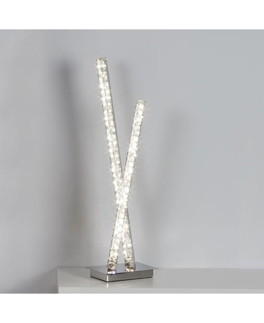 LED Mini Tischleuchte warm weiß in Kristall Optik - konisch / 12 cm - Kleine  moderne Deko Tisch Lampe